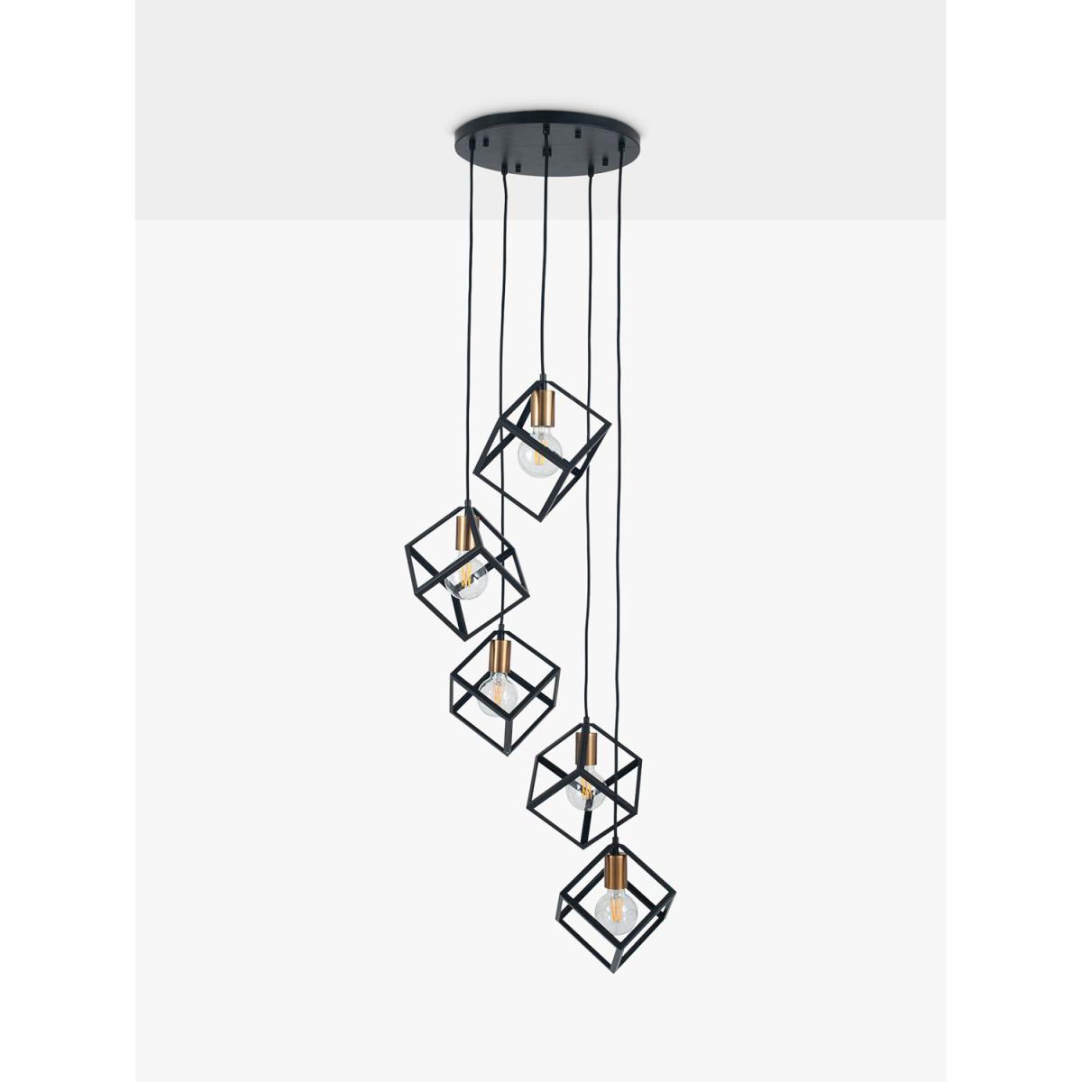Pacific Lifestyle Alessio 5 Pendant Cluster Ceiling Light, Black – image 3