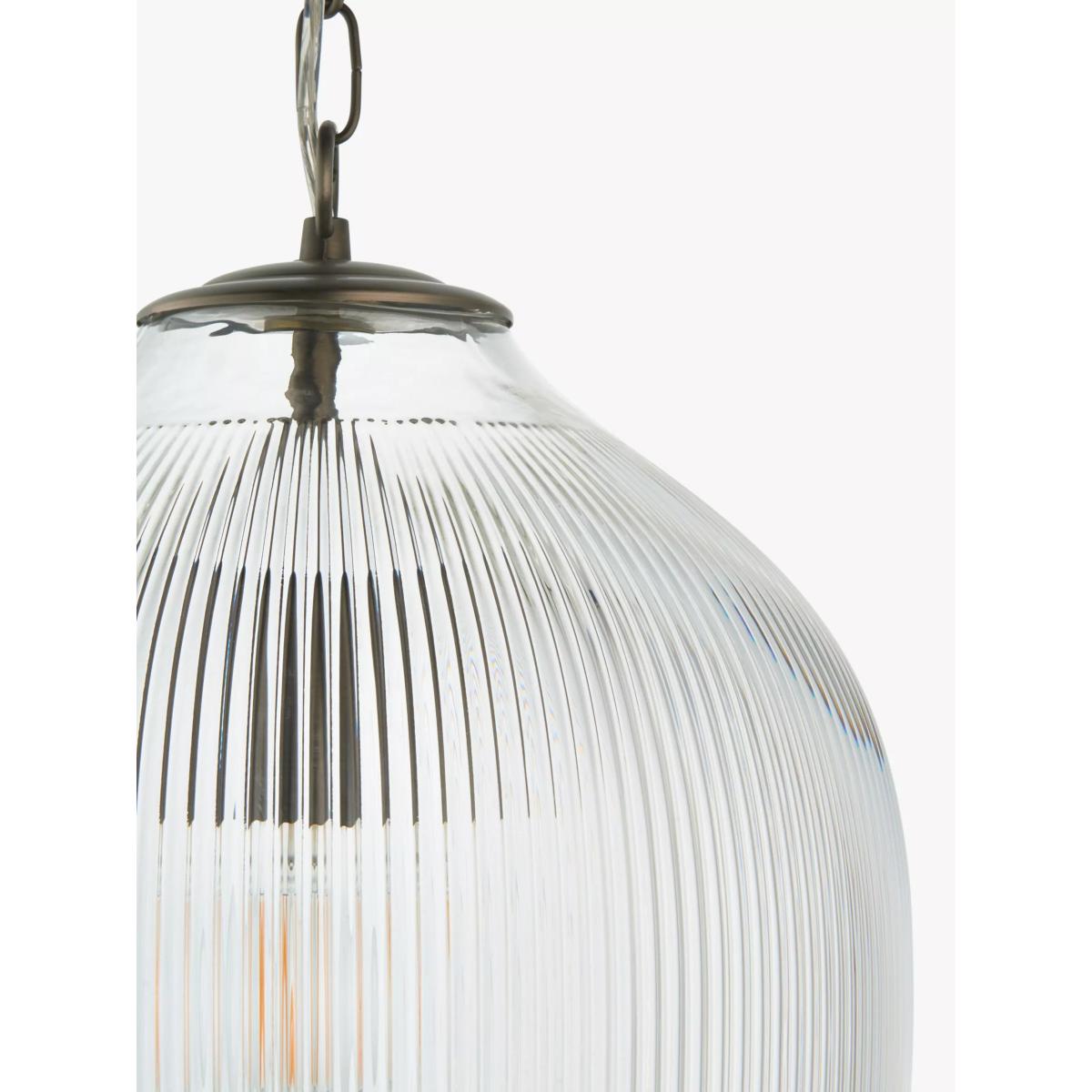 John Lewis Fulbrook Ribbed Glass Pendant Ceiling Light, Clear – image 2