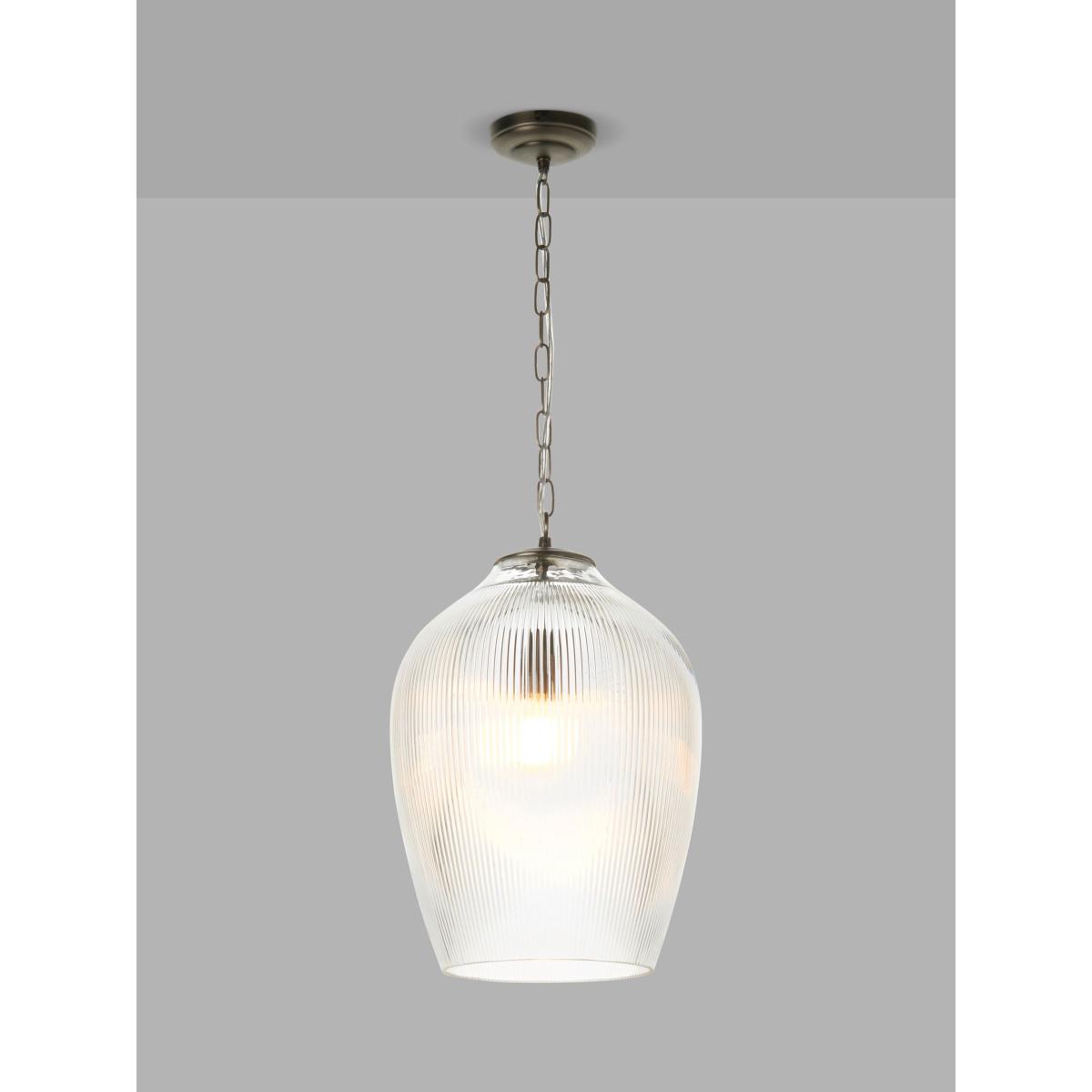 John Lewis Fulbrook Ribbed Glass Pendant Ceiling Light, Clear – image 3