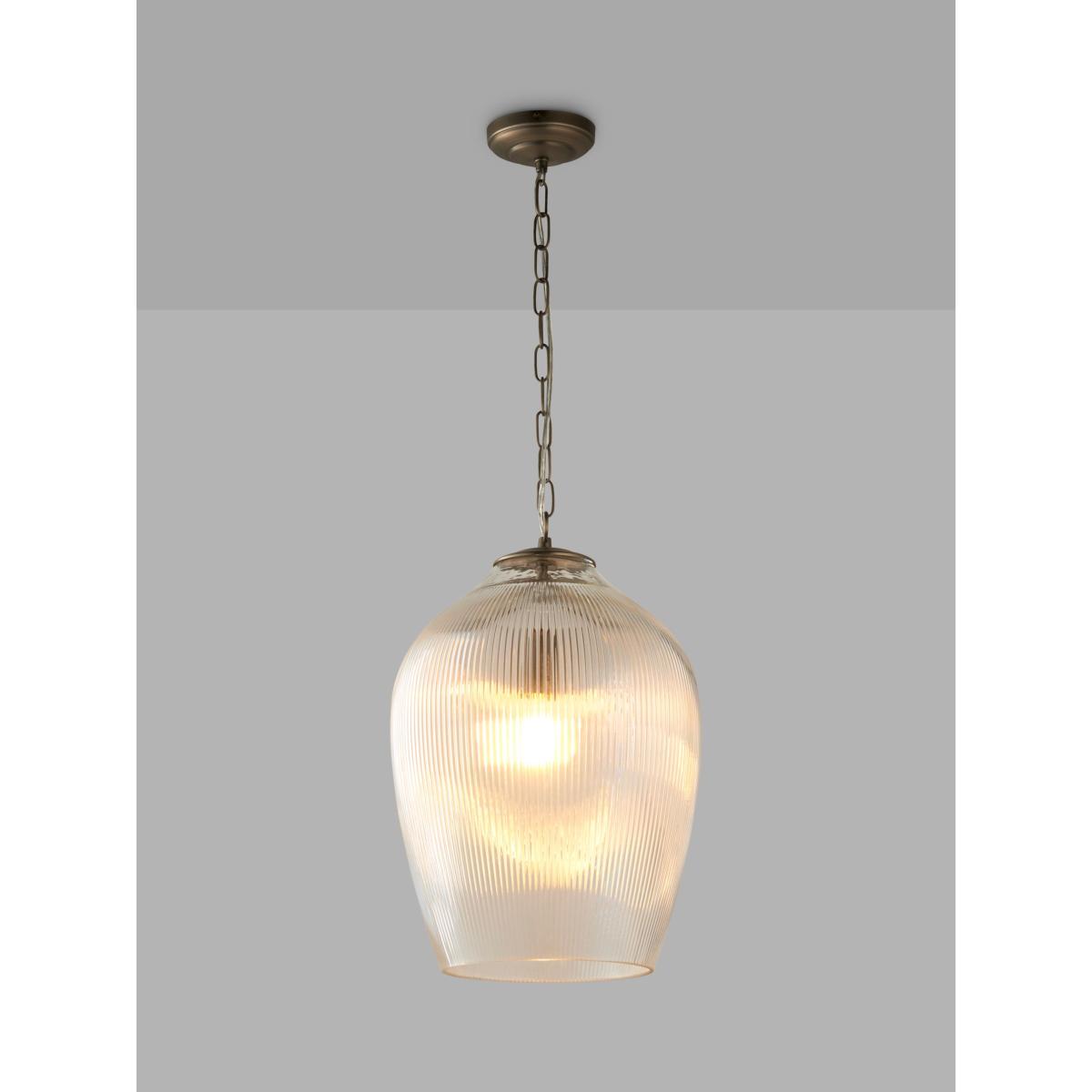 John Lewis Fulbrook Ribbed Glass Pendant Ceiling Light, Clear – image 4