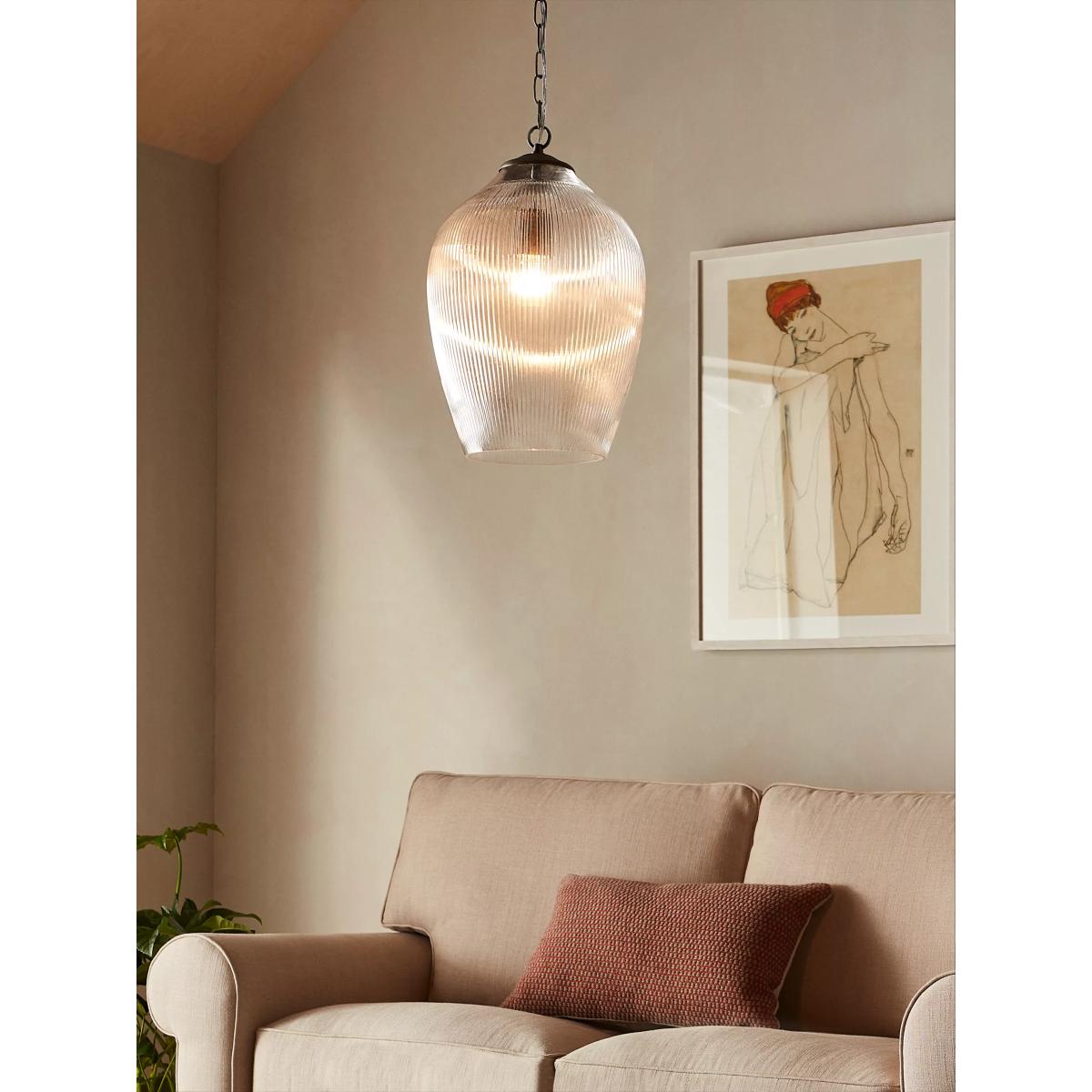 John Lewis Fulbrook Ribbed Glass Pendant Ceiling Light, Clear – image 6