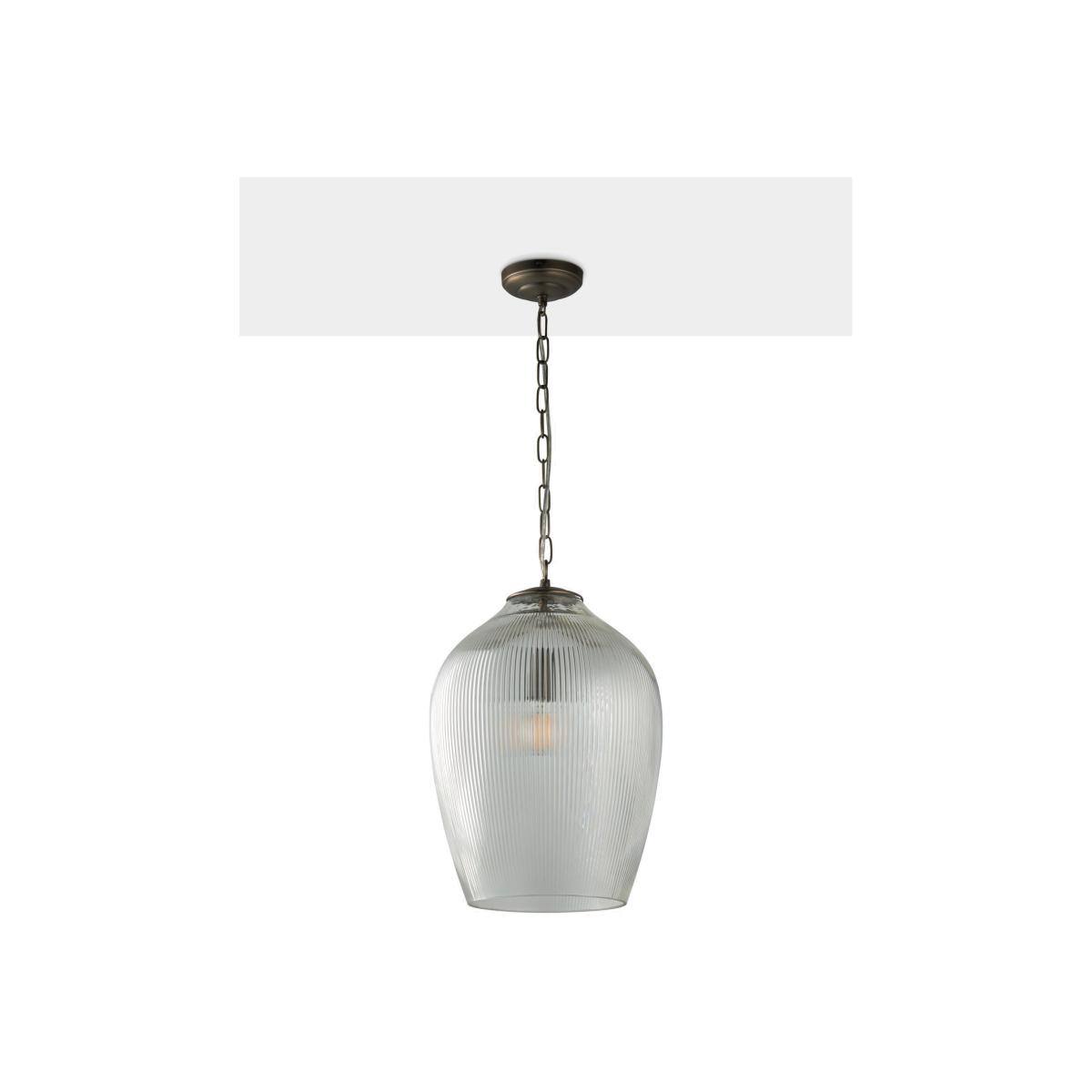 John Lewis Fulbrook Ribbed Glass Pendant Ceiling Light, Clear – image 1