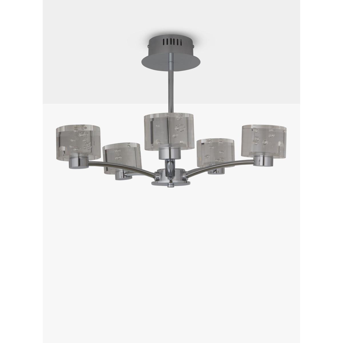 John Lewis & Partners Lawrence LED Bubble Flush Light, 5 Light, Clear/Silver – image 3