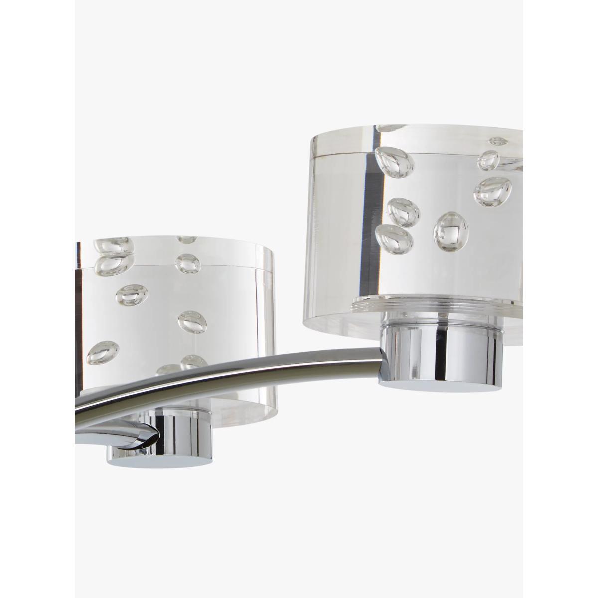 John Lewis & Partners Lawrence LED Bubble Flush Light, 5 Light, Clear/Silver – image 4