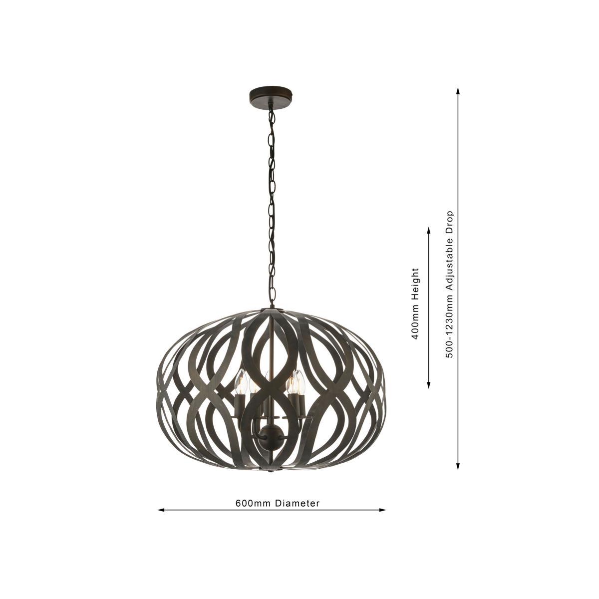 Bay Lighting Tivoli 5 Arm Ceiling Light, Antique Bronze – image 4