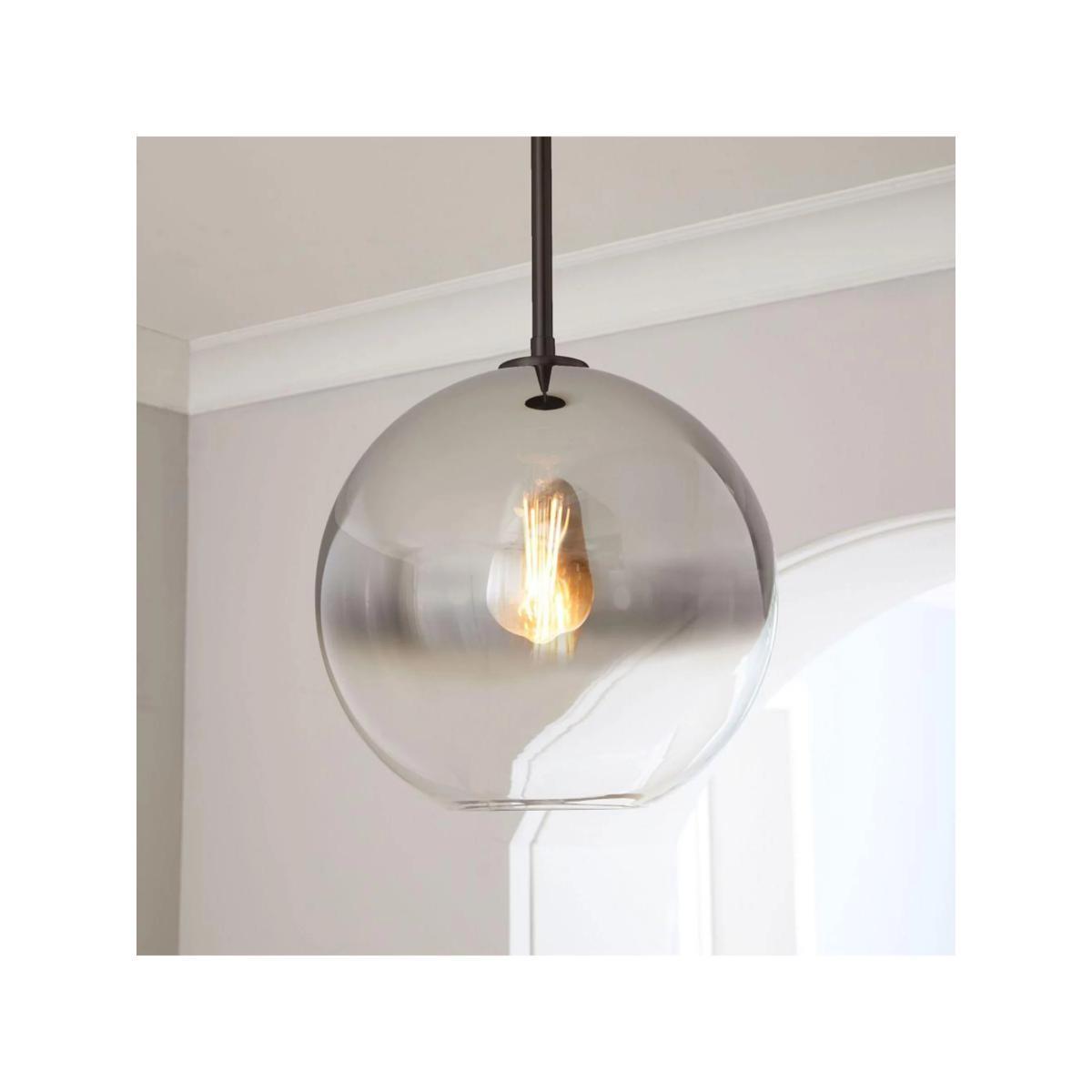 west elm Sculptural Ombre Glass Globe Ceiling Light, Metallic Bronze – image 2