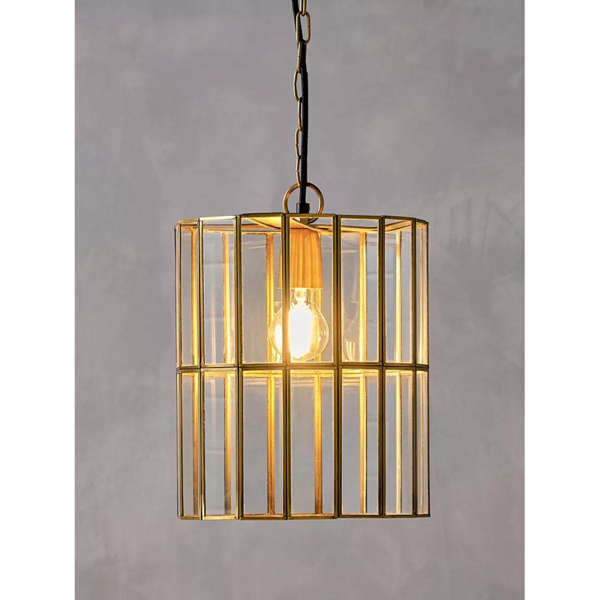 Nkuku Kirindi Glass Pendant Light, Metallic Brass – image 2