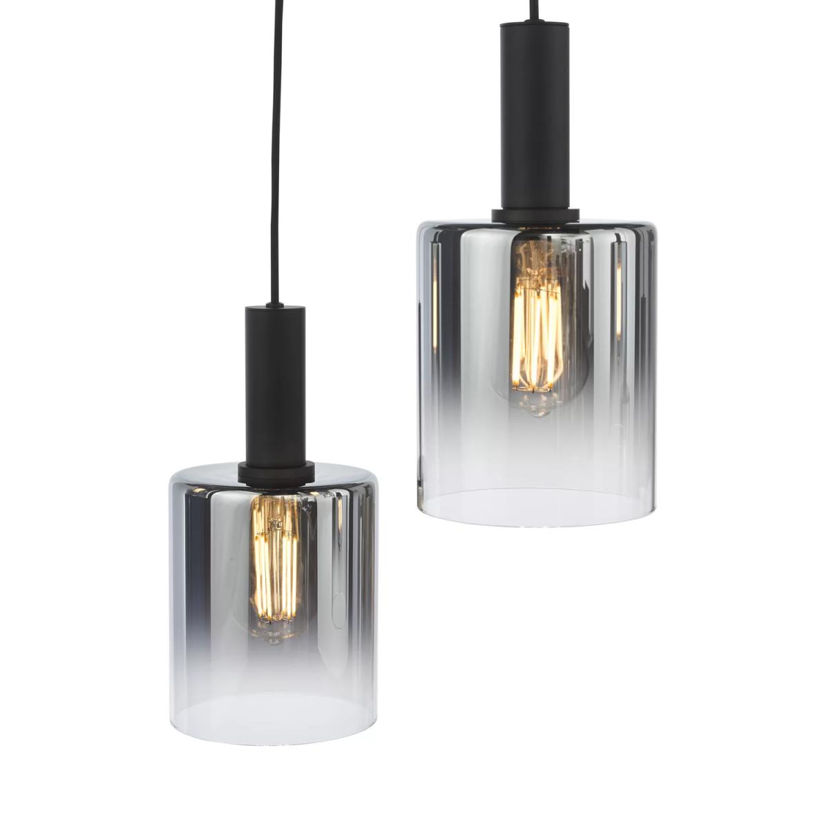 Där Savannah 6 Arm Bar Ceiling Light, Black/Smoked – image 5