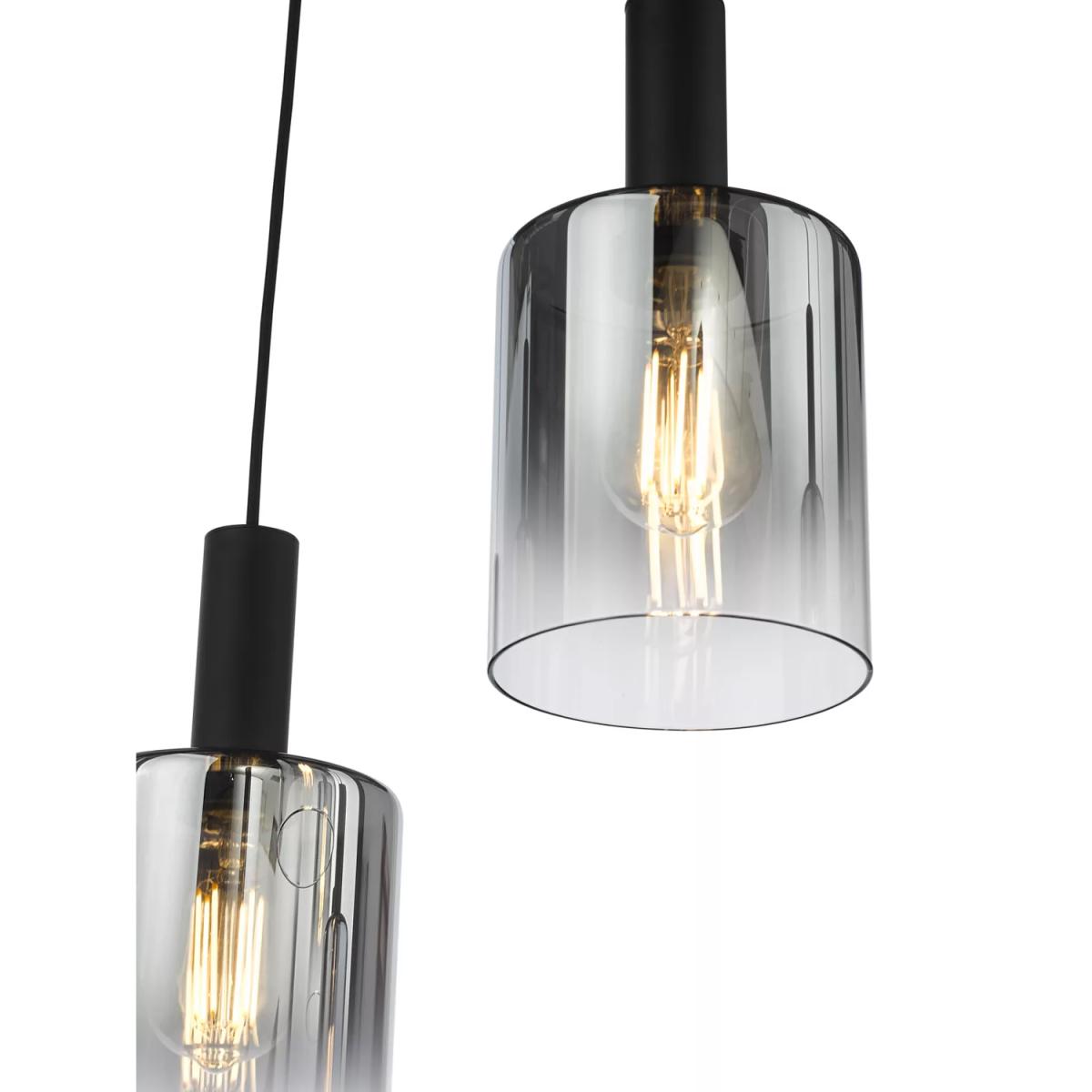 Där Savannah 6 Arm Bar Ceiling Light, Black/Smoked – image 6