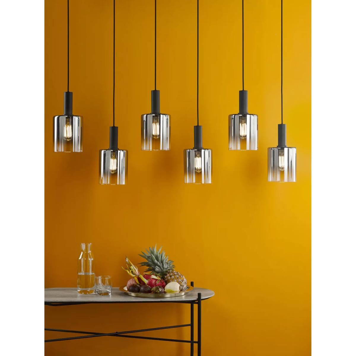 Där Savannah 6 Arm Bar Ceiling Light, Black/Smoked – image 7