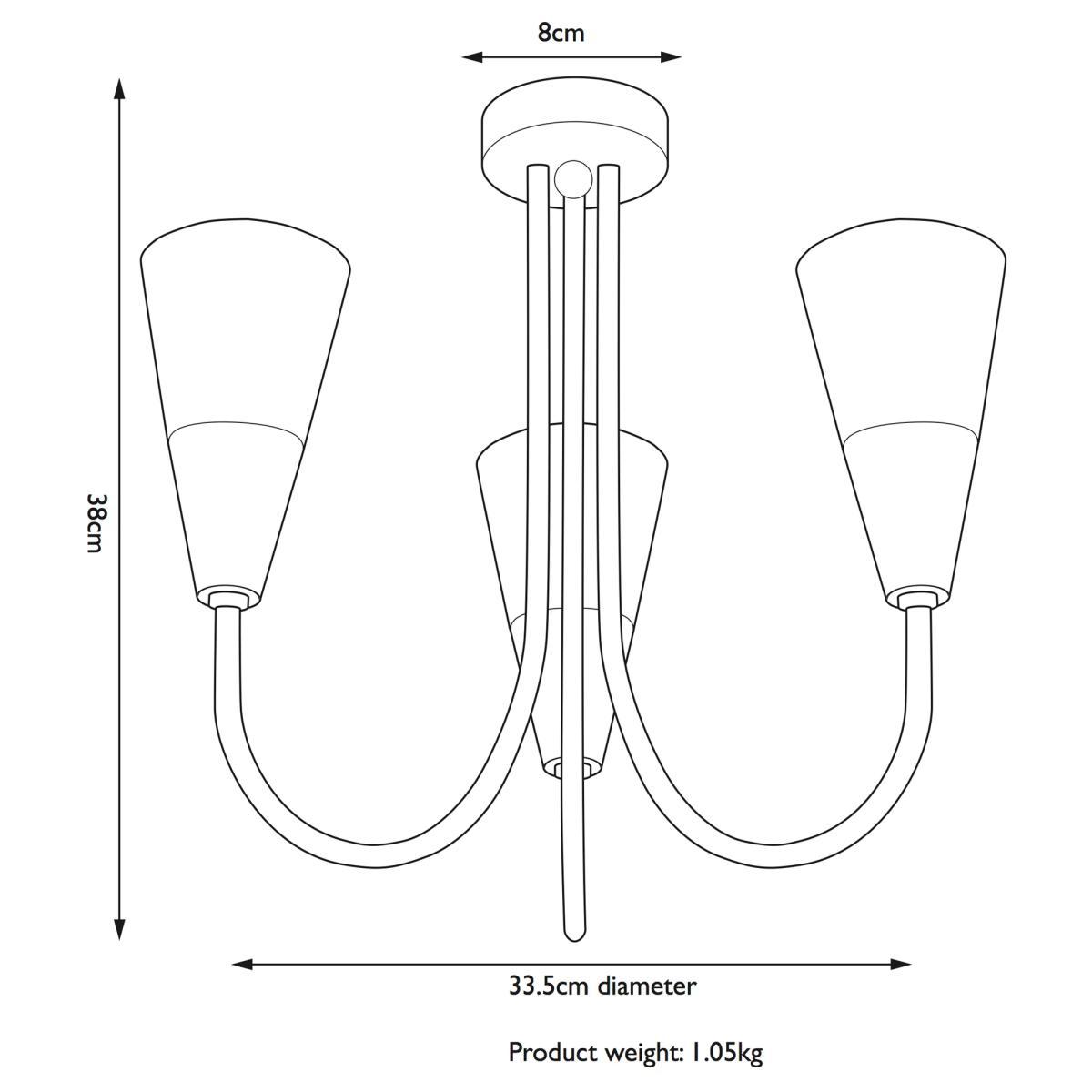 ANYDAY John Lewis & Partners Lulu 3 Arm Ceiling Light – image 7