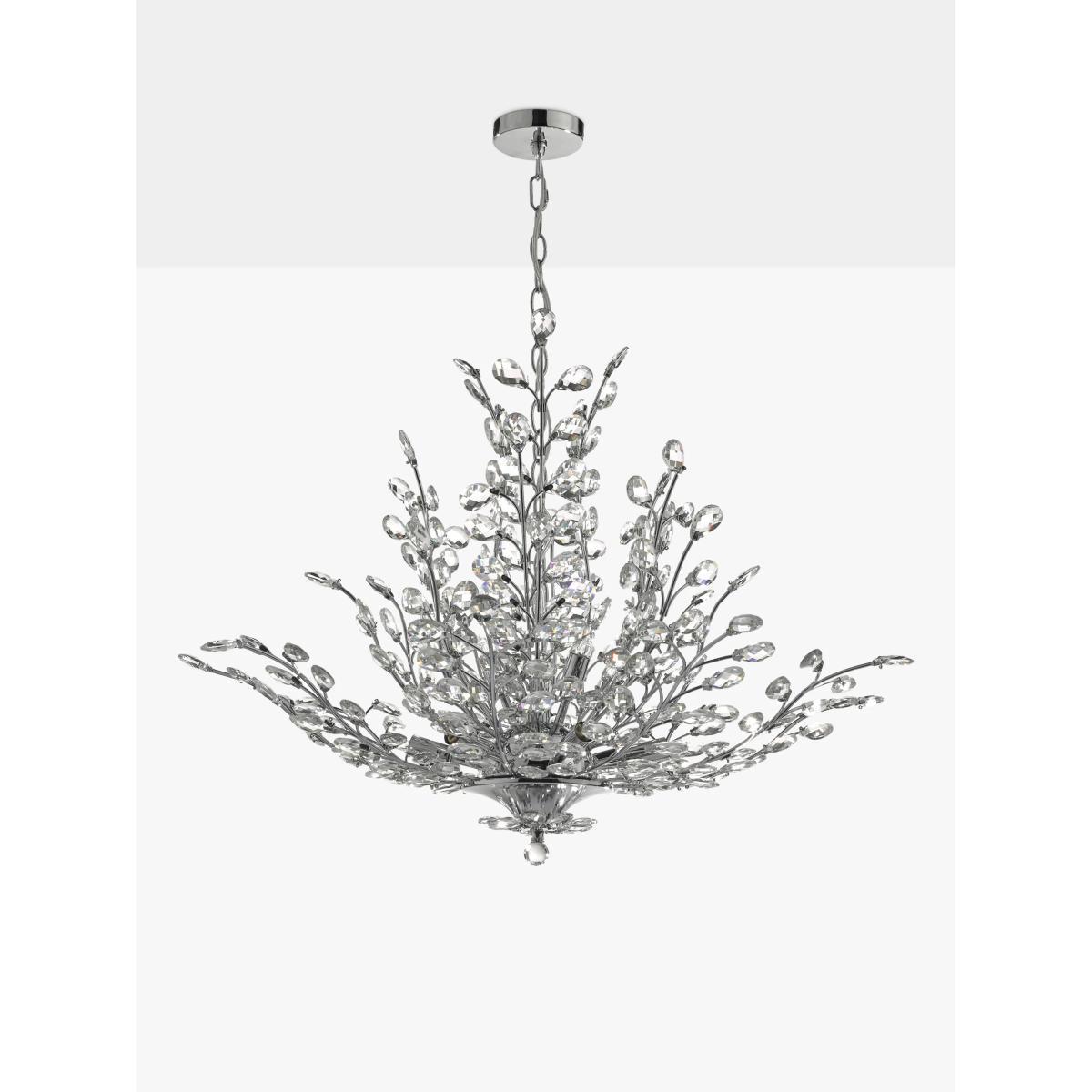 Där Cordelia Crystal Chandelier Ceiling Light, Clear/Polished Chrome – image 2