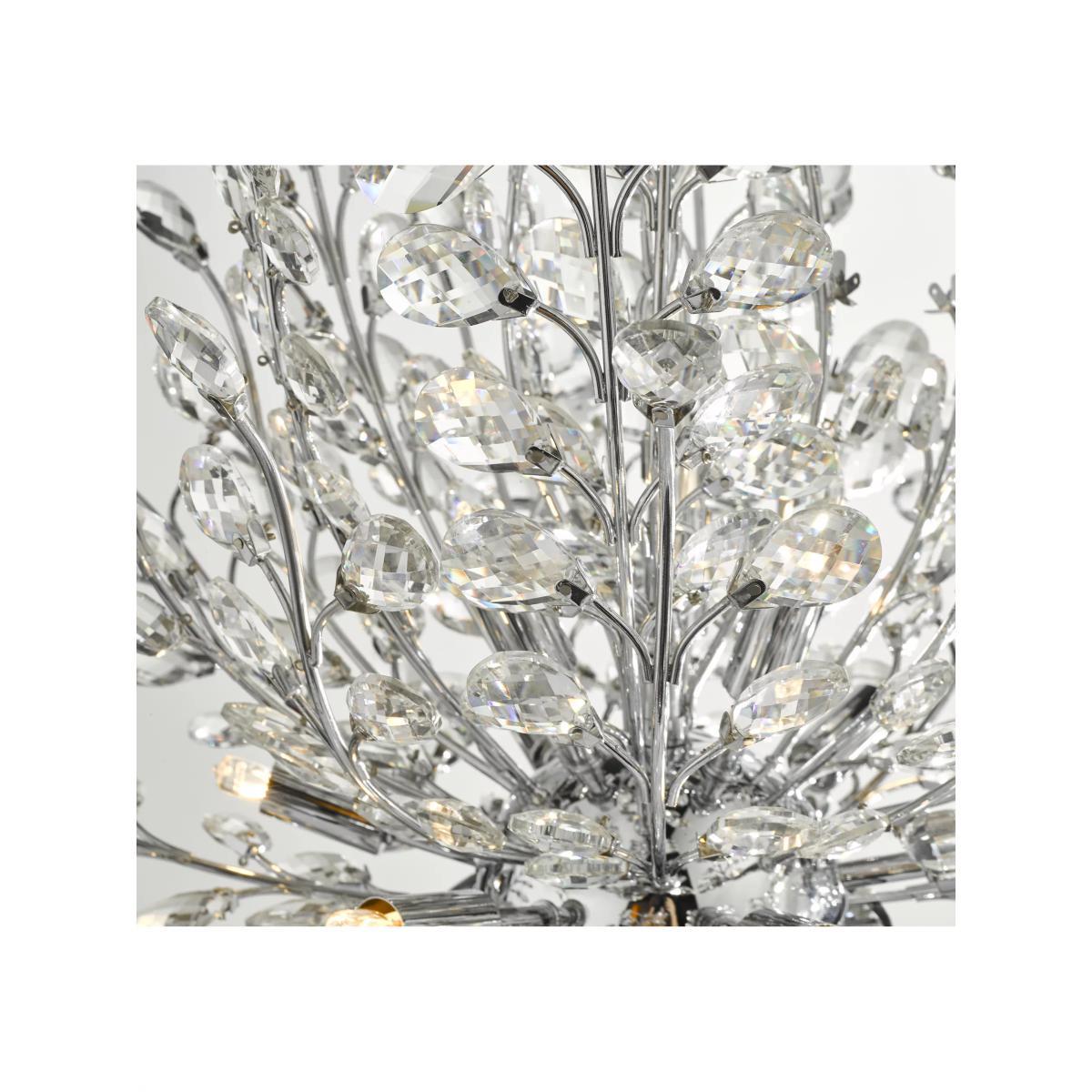 Där Cordelia Crystal Chandelier Ceiling Light, Clear/Polished Chrome – image 4