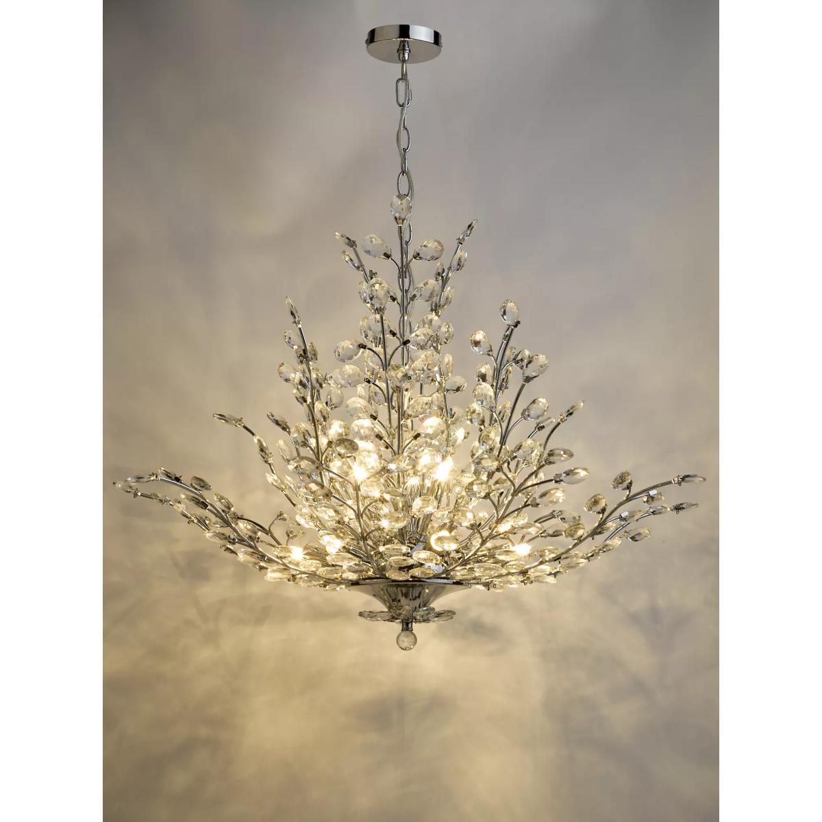 Där Cordelia Crystal Chandelier Ceiling Light, Clear/Polished Chrome – image 5