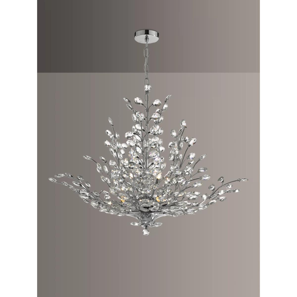Där Cordelia Crystal Chandelier Ceiling Light, Clear/Polished Chrome – image 1
