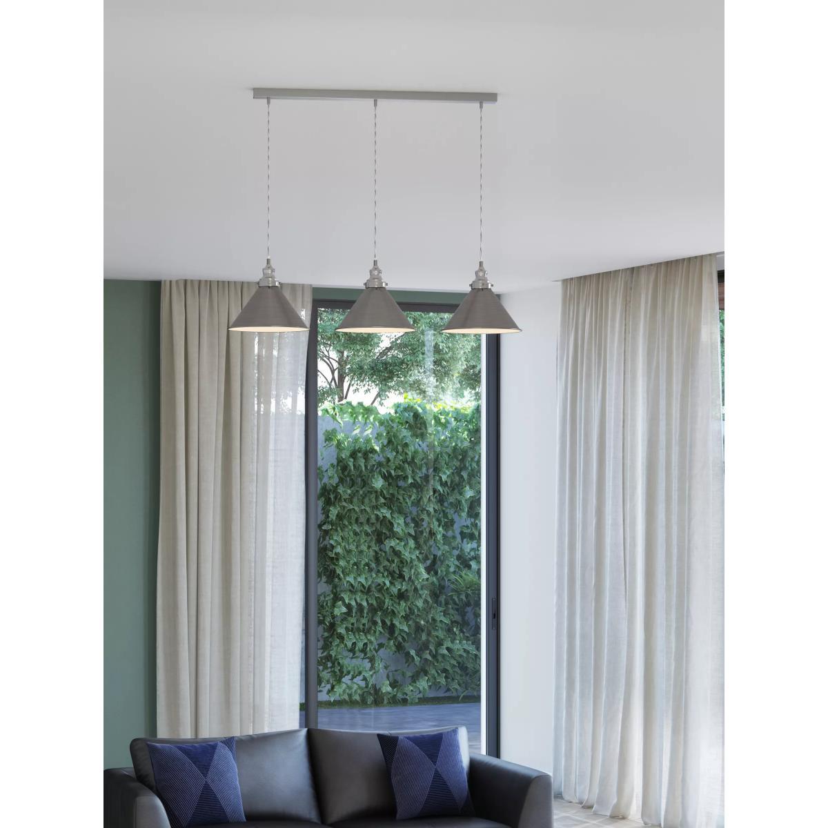 John Lewis & Partners Tobias 3 Pendant Diner Ceiling Light, Nickel – image 2