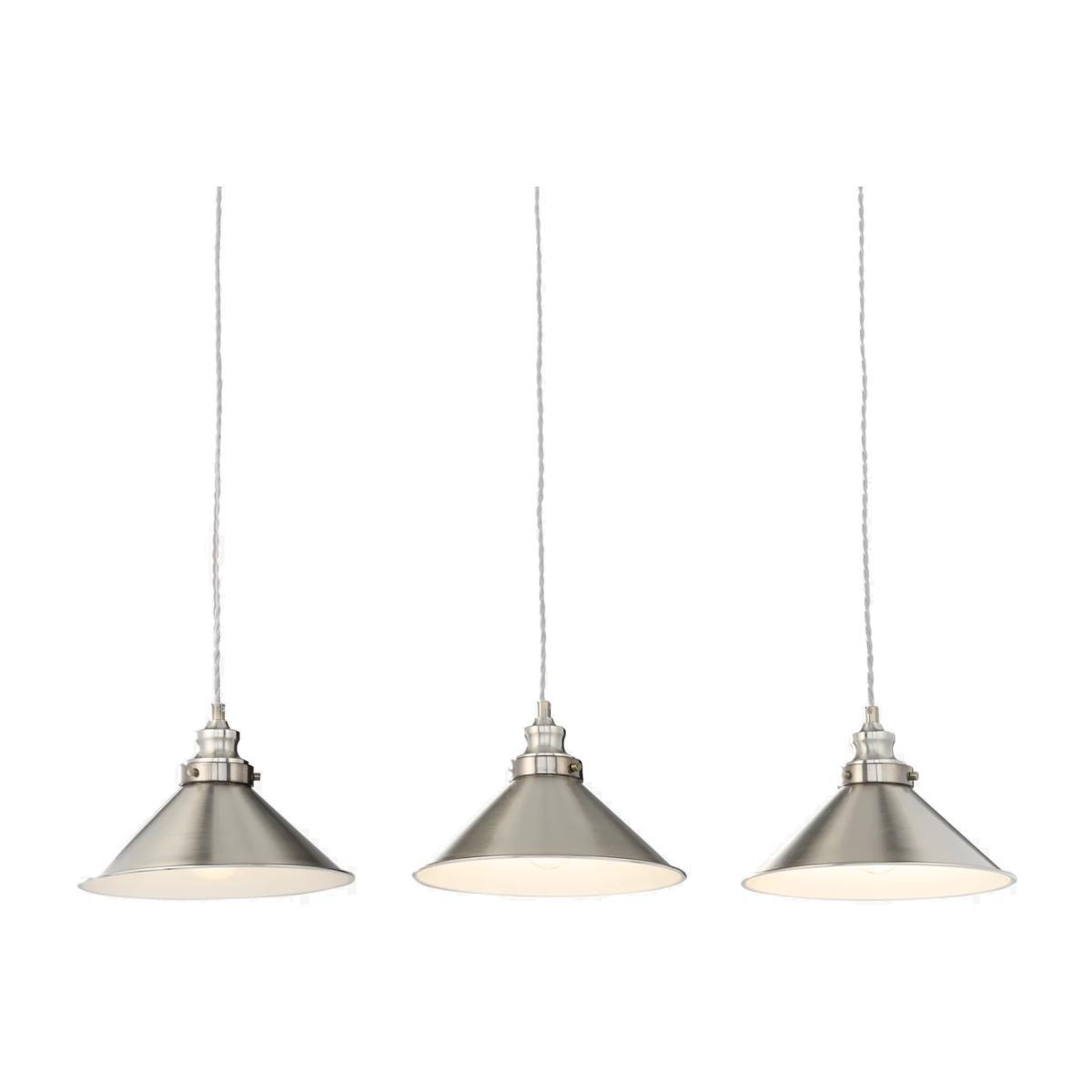 John Lewis & Partners Tobias 3 Pendant Diner Ceiling Light, Nickel – image 1