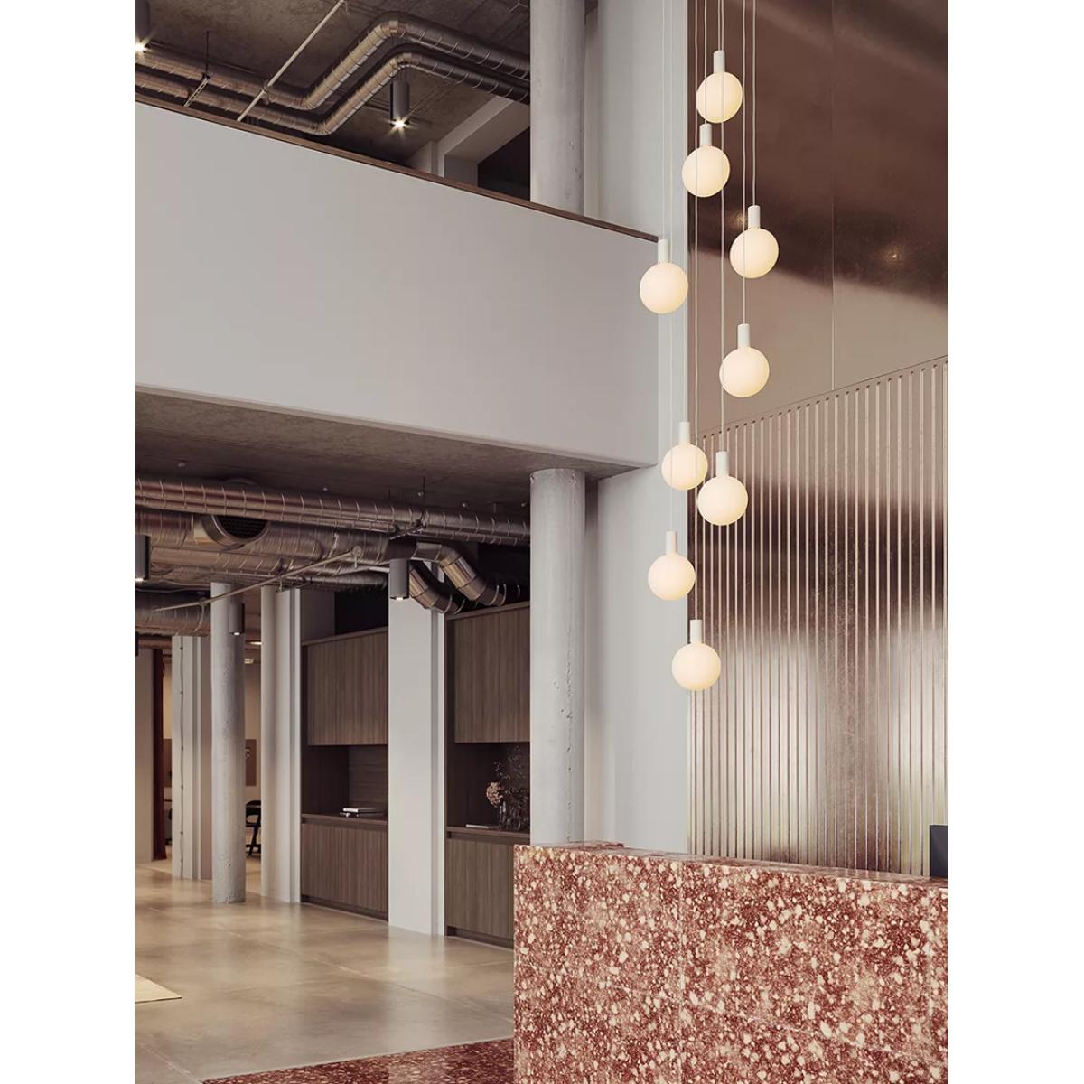 Tala Alumina Nine Pendant Cluster Ceiling Light with Sphere V LED Bulbs, Chalk – image 2