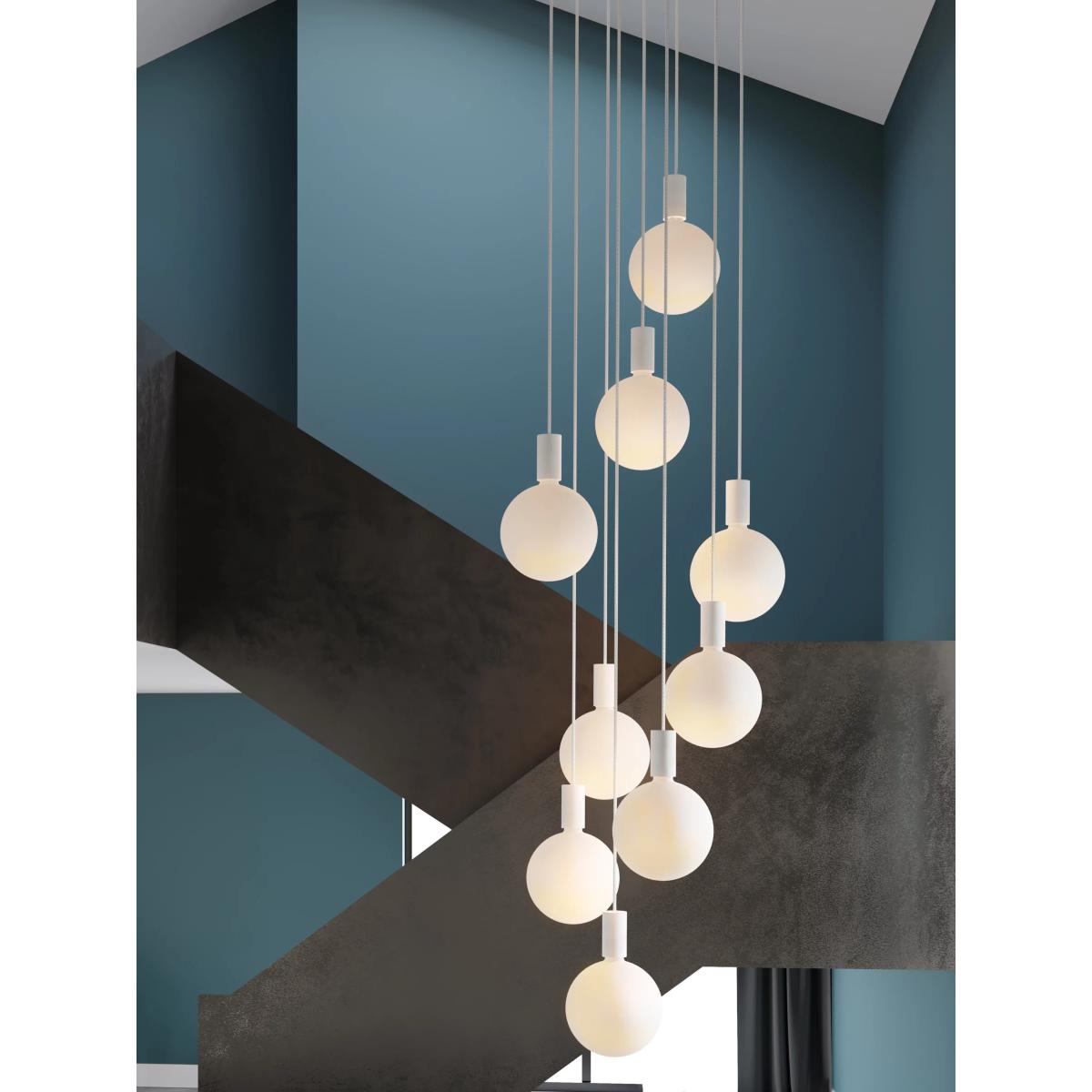 Tala Alumina Nine Pendant Cluster Ceiling Light with Sphere V LED Bulbs, Chalk – image 4