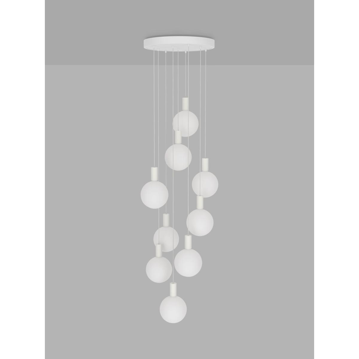 Tala Alumina Nine Pendant Cluster Ceiling Light with Sphere V LED Bulbs, Chalk – image 5