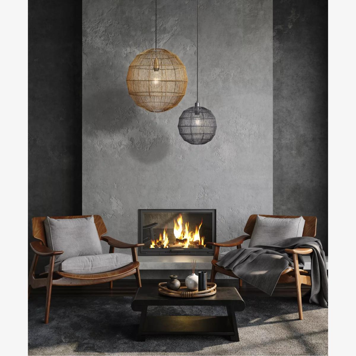 Industville Handcrafted Wire Cage Pendant Ceiling Light, 48cm