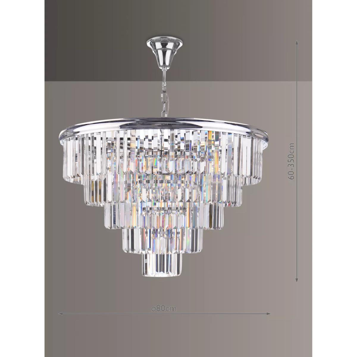 Där Eulalia Chandelier Ceiling Light, Clear/Polished Chrome – image 4