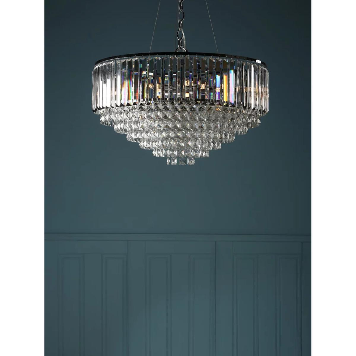 Laura Ashley Vienna Grand Crystal Glass Ceiling Light, Clear/Polished Chrome – image 2