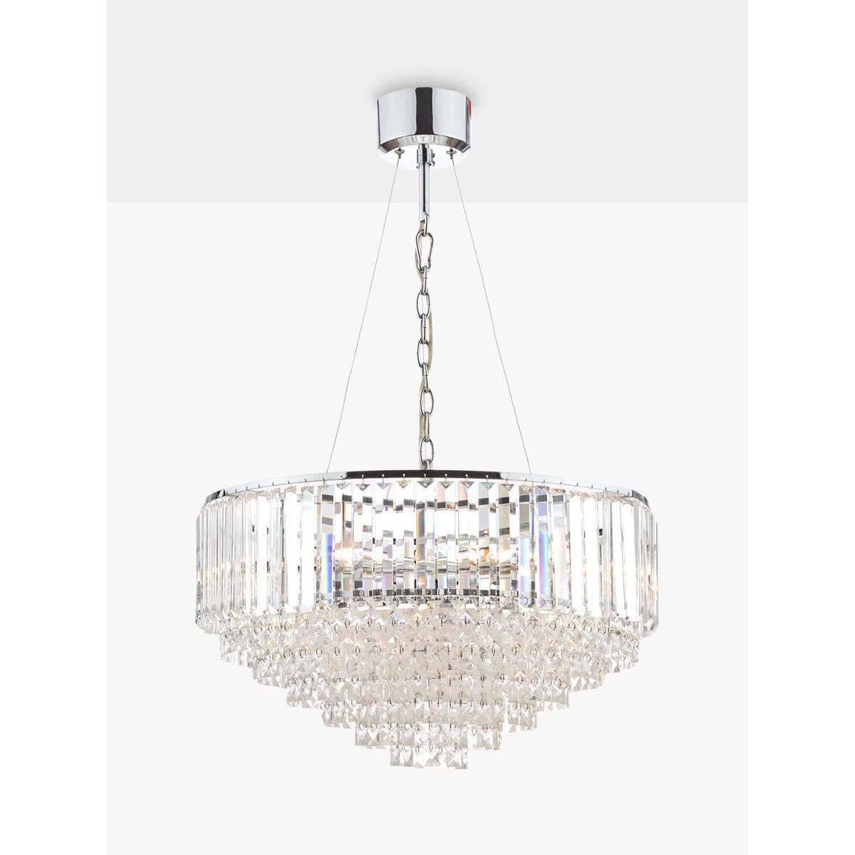 Laura Ashley Vienna Grand Crystal Glass Ceiling Light, Clear/Polished Chrome – image 4