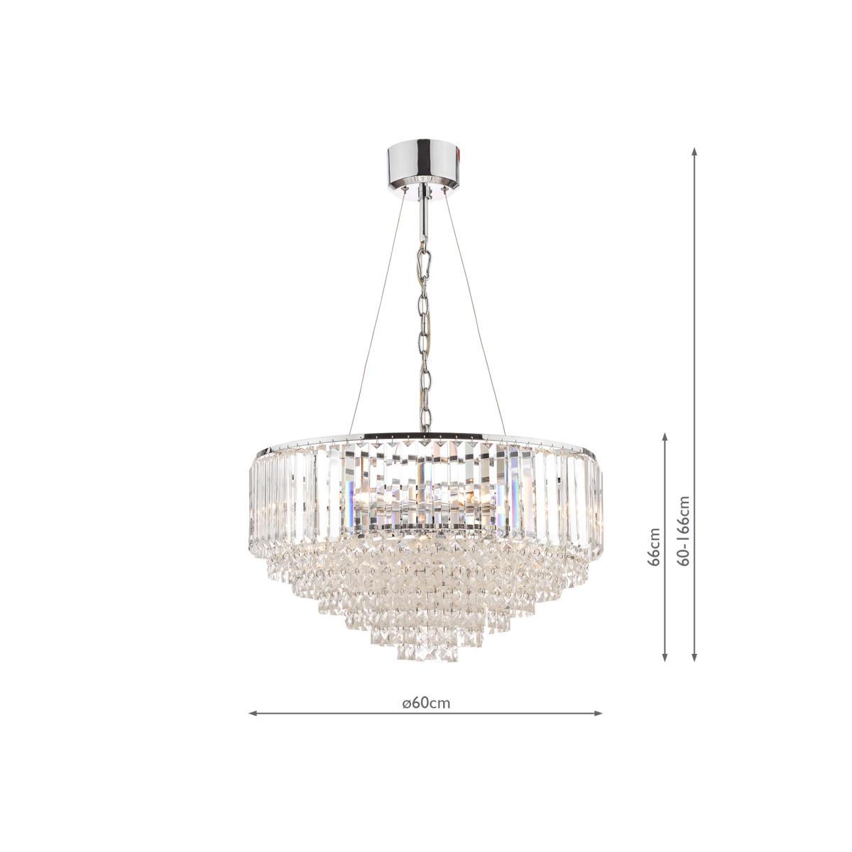 Laura Ashley Vienna Grand Crystal Glass Ceiling Light, Clear/Polished Chrome – image 5
