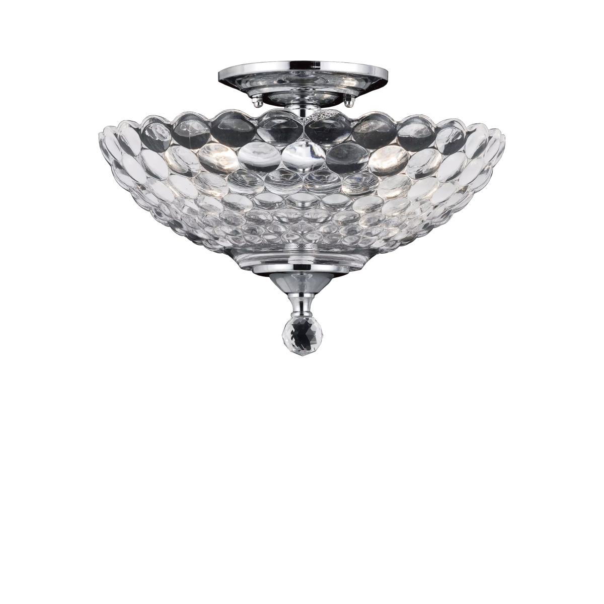 Impex Dallas 2 Light Semi Flush Ceiling Light, Silver Chrome – image 2