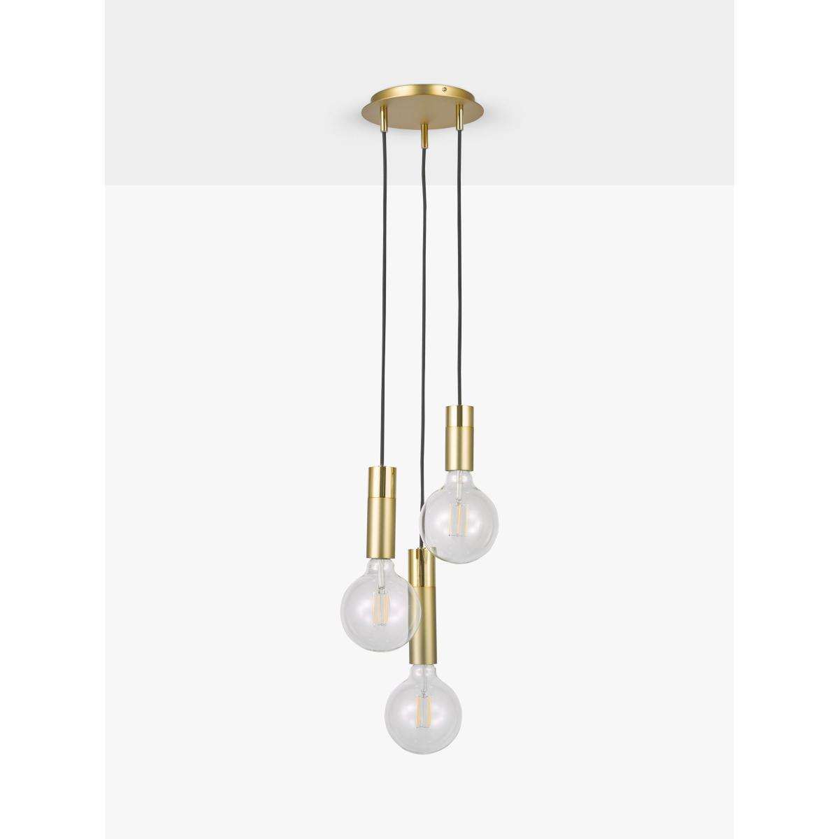 Swoon Collins 3 Drop Pendant Ceiling Light, Gold – image 3