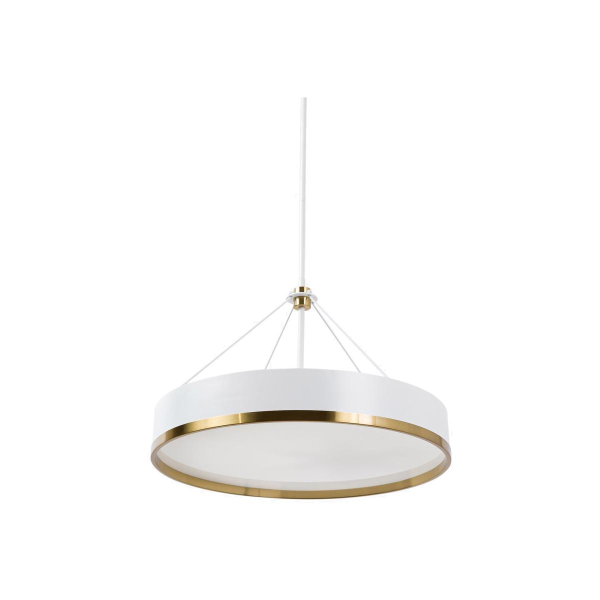 Pure White Lines Moscow Large Drum Pendant Ceiling Light – image 1