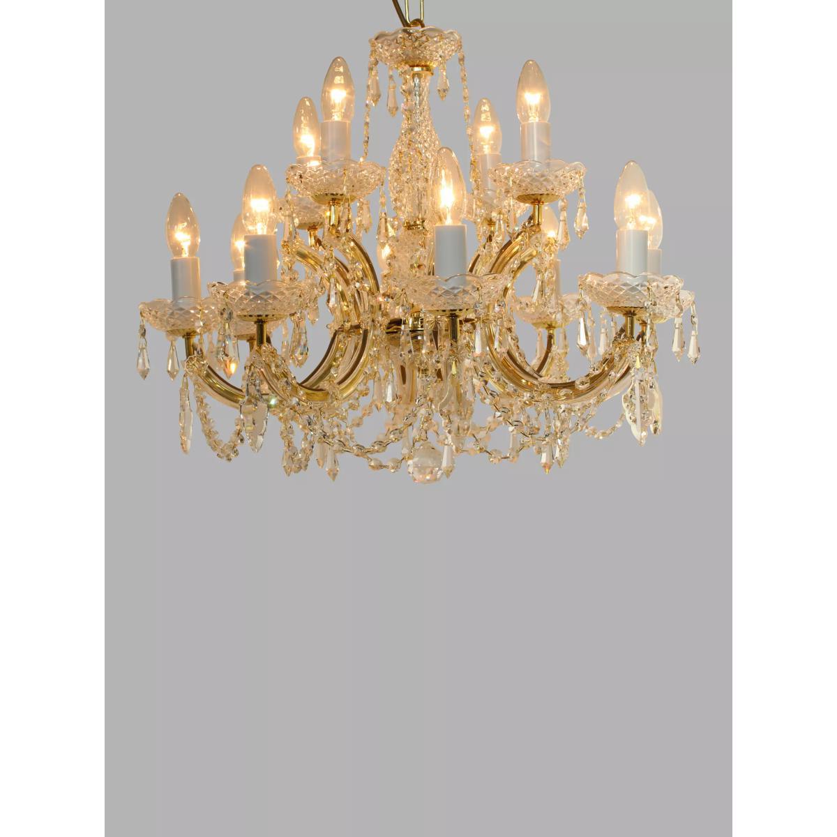 Impex Marie Theresa Double Tiered Crystal Chandelier Ceiling Light, 8 Arms – image 2