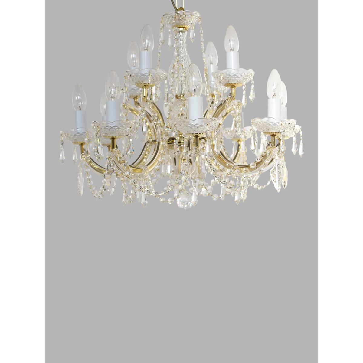 Impex Marie Theresa Double Tiered Crystal Chandelier Ceiling Light, 8 Arms – image 1