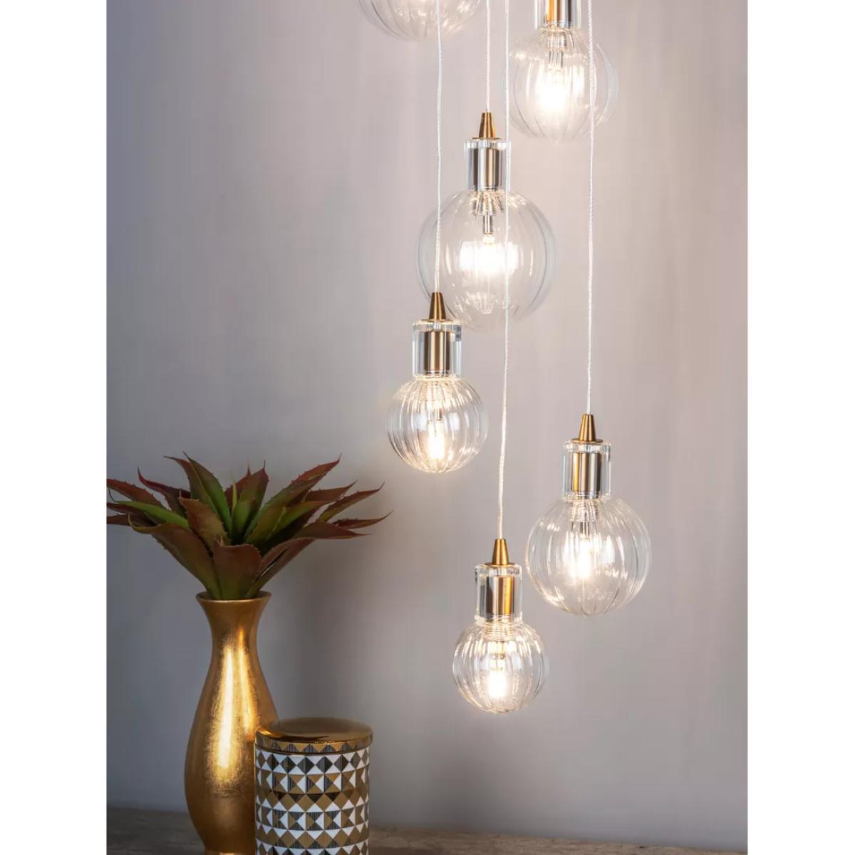 Där Dita 10 Pendant Cluster Ceiling Light, Warm Brass – image 9