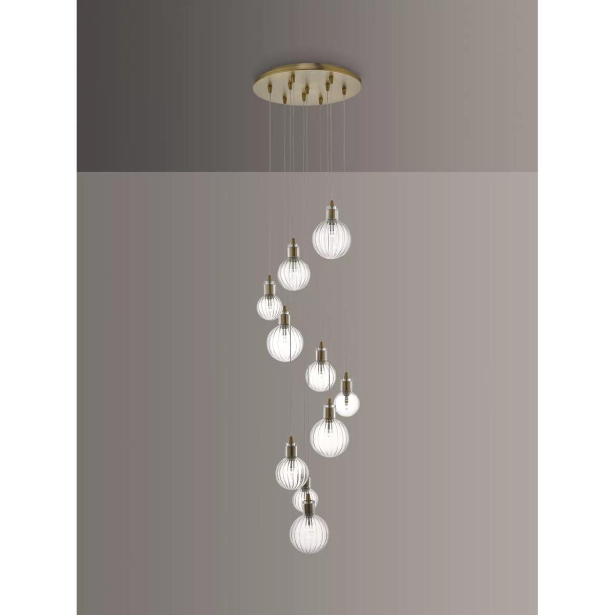 Där Dita 10 Pendant Cluster Ceiling Light, Warm Brass – image 1