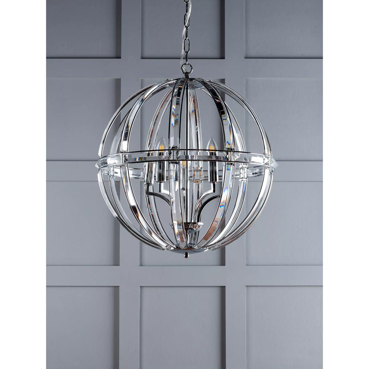 Laura Ashley Aidan Crystal Grand Ceiling Light, Clear/Polished Chrome – image 2