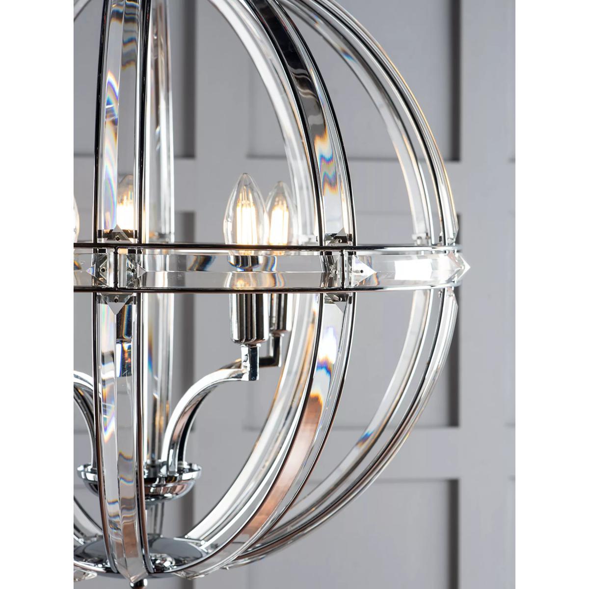 Laura Ashley Aidan Crystal Grand Ceiling Light, Clear/Polished Chrome – image 3