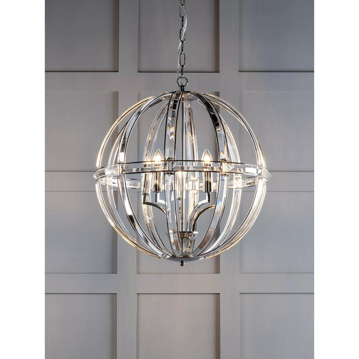 Laura Ashley Aidan Crystal Grand Ceiling Light, Clear/Polished Chrome – image 1