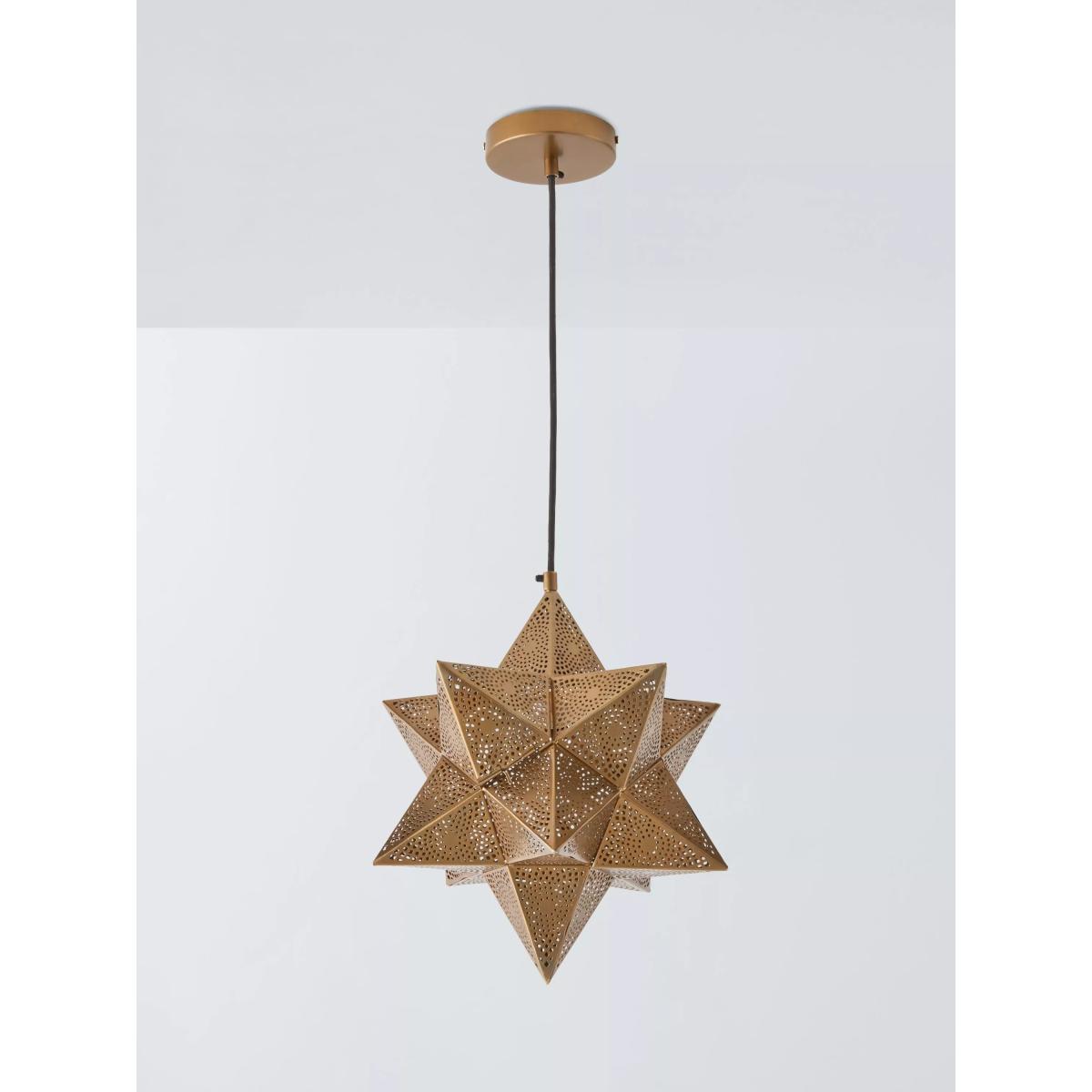John Lewis Iron Star Medium Pendant Ceiling Light, Antique Brass – image 2