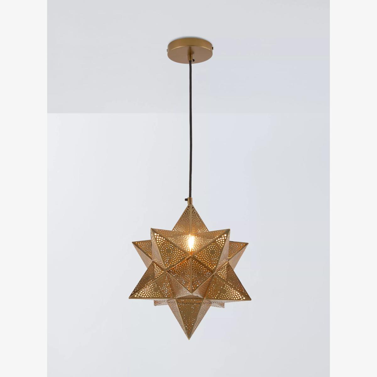 John Lewis Iron Star Medium Pendant Ceiling Light, Antique Brass – image 1