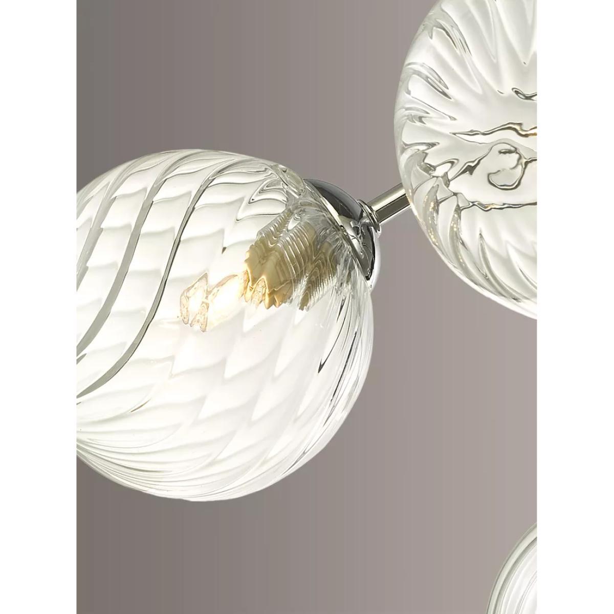 Där Izzy Twisted Glass Large Semi Flush Ceiling Light, Clear/Polished Chrome – image 4
