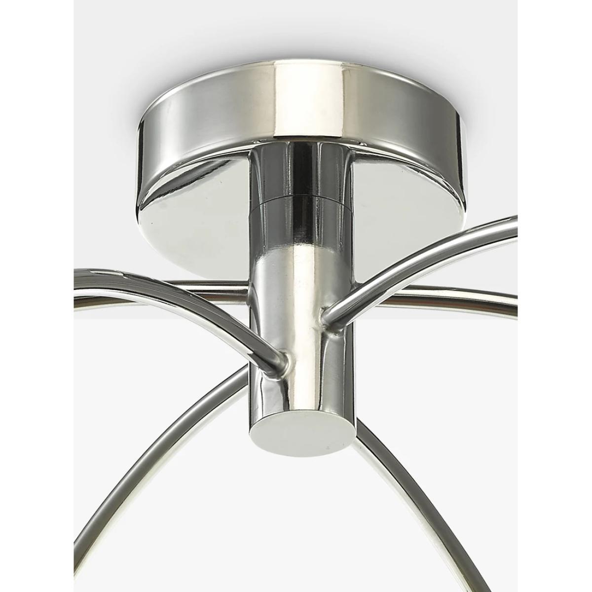 Där Izzy Twisted Glass Large Semi Flush Ceiling Light, Clear/Polished Chrome – image 5
