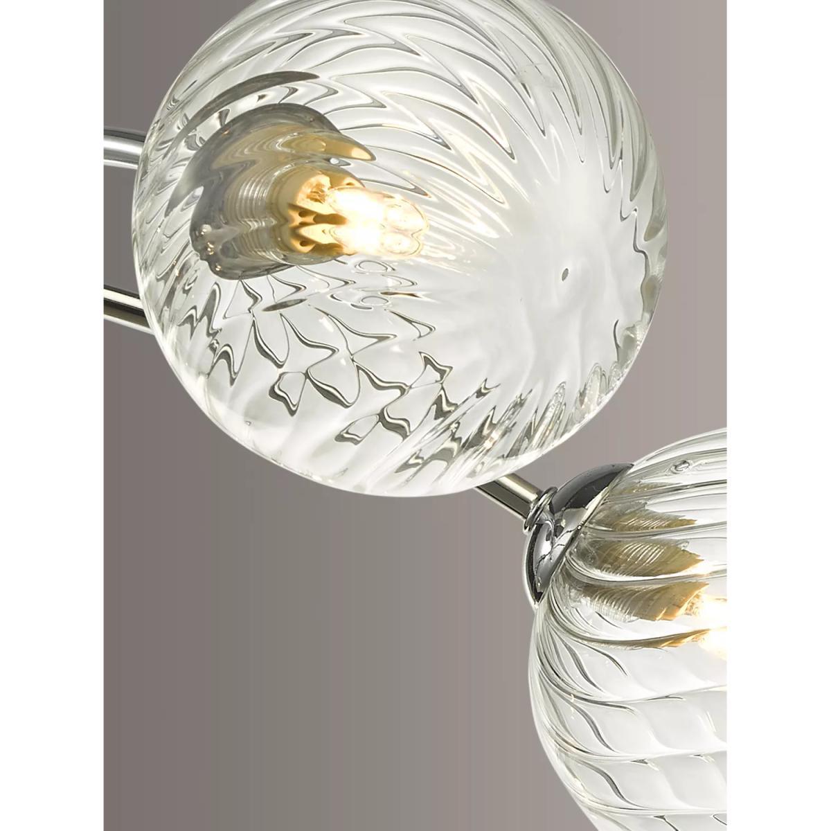 Där Izzy Twisted Glass Large Semi Flush Ceiling Light, Clear/Polished Chrome – image 6