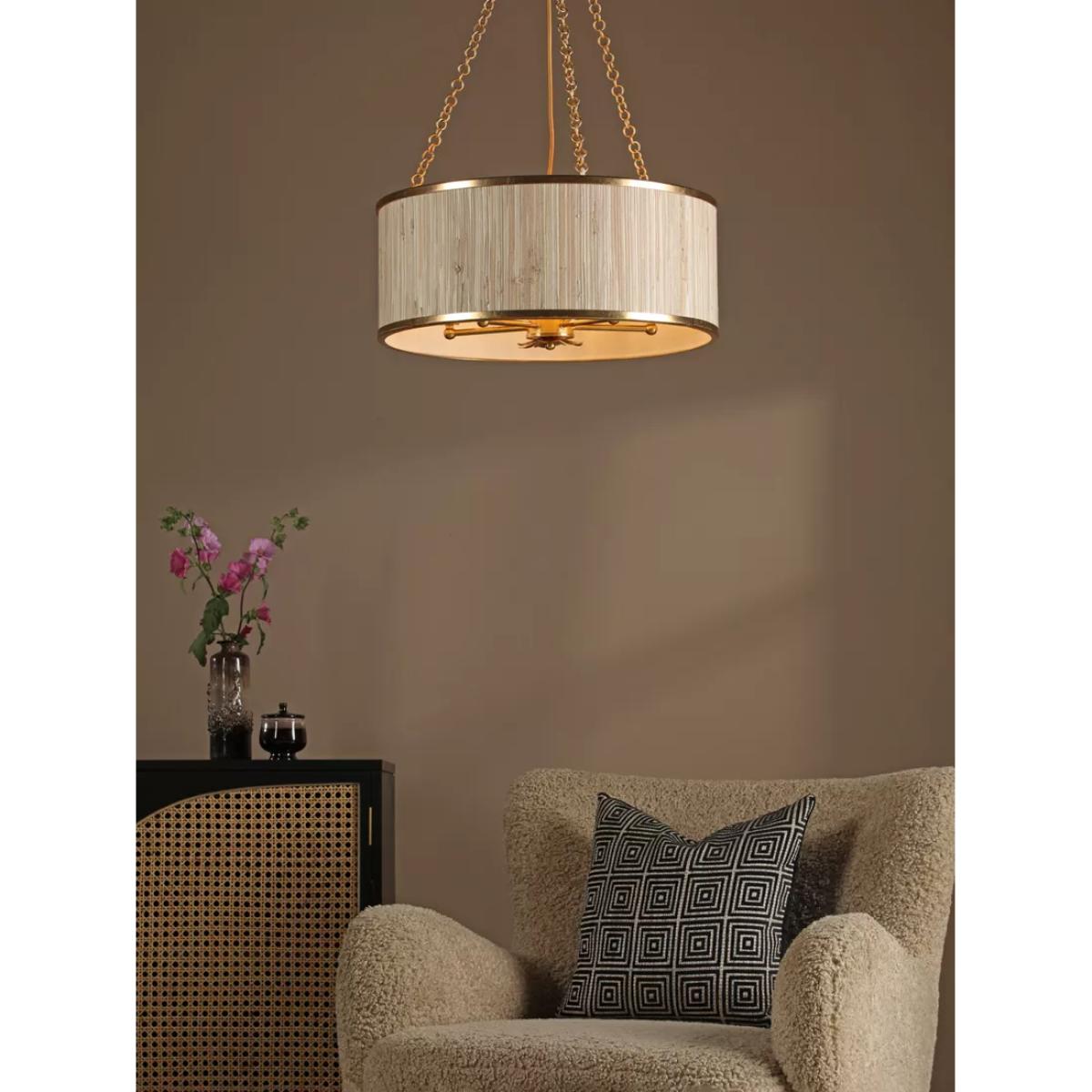 Där Fenella 5 Arm Pendant Ceiling Light, Gold – image 8