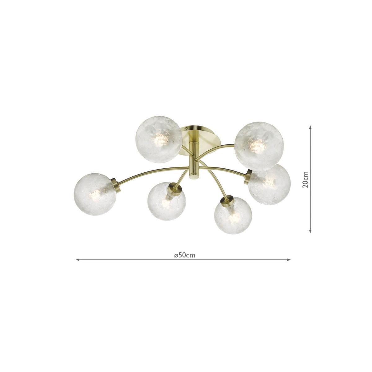 Där Avari Semi Flush Ceiling Light, Satin Brass – image 4