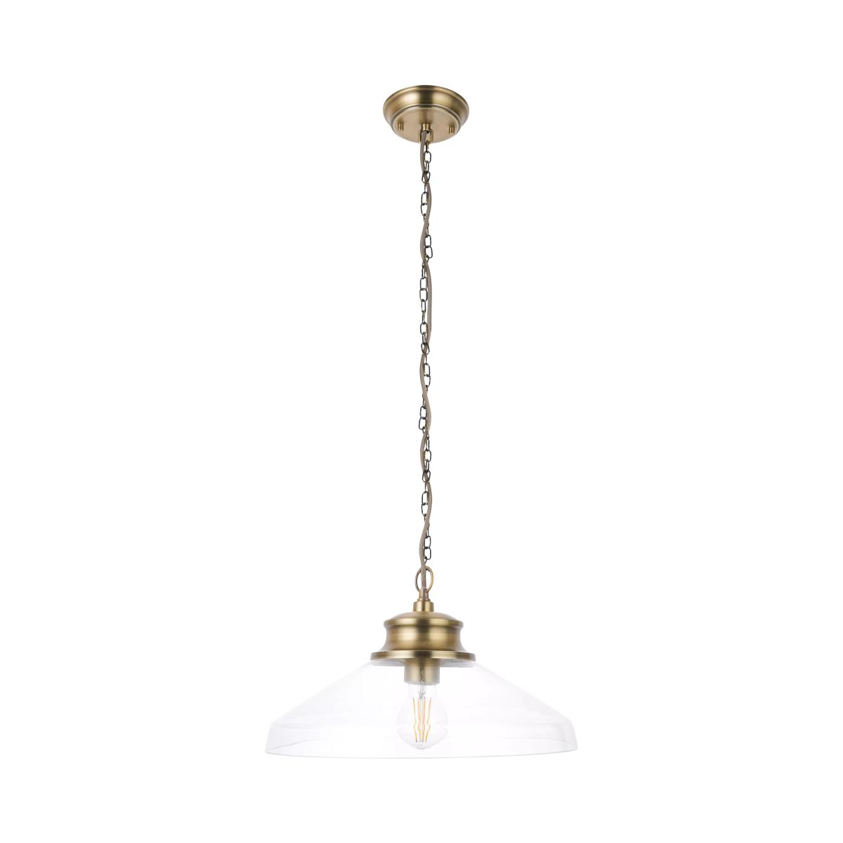 John Lewis Tula Small Pendant Ceiling Light, Clear/Brass – image 2