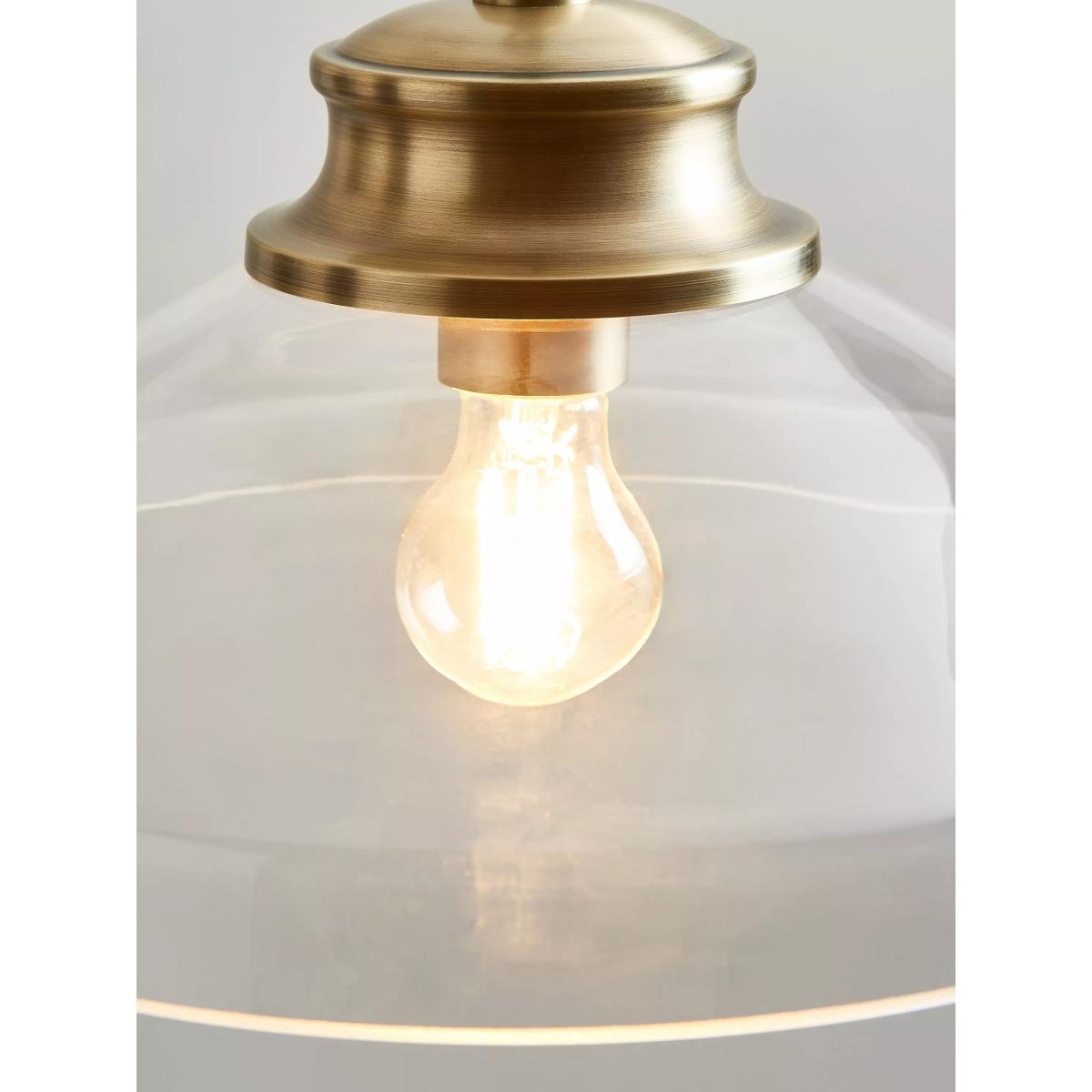 John Lewis Tula Small Pendant Ceiling Light, Clear/Brass – image 3