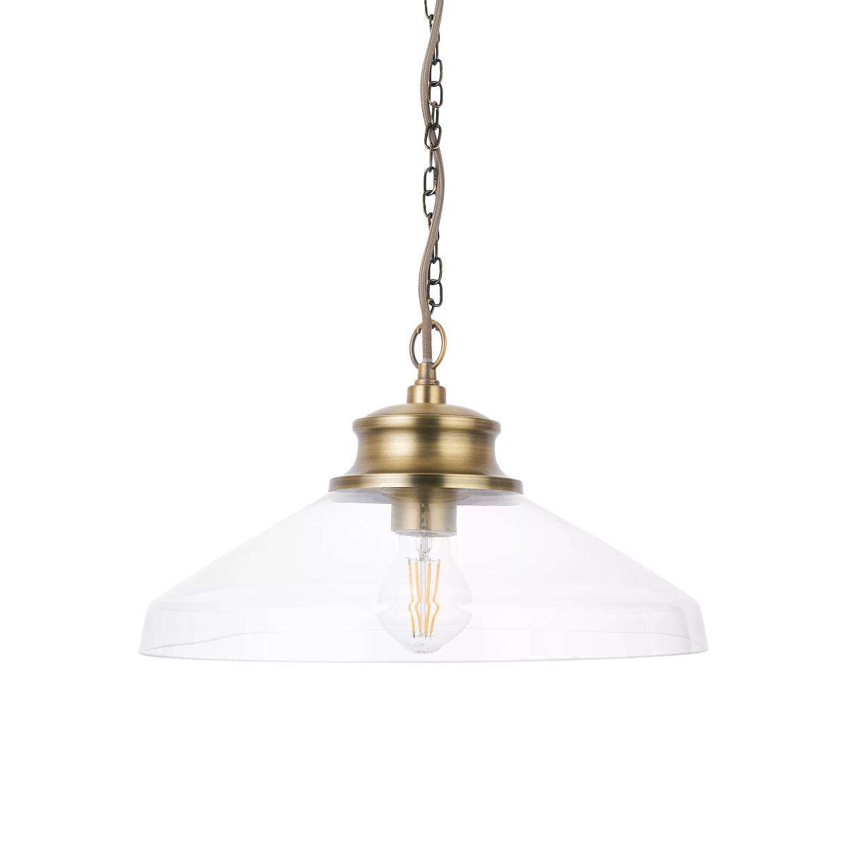 John Lewis Tula Small Pendant Ceiling Light, Clear/Brass – image 4