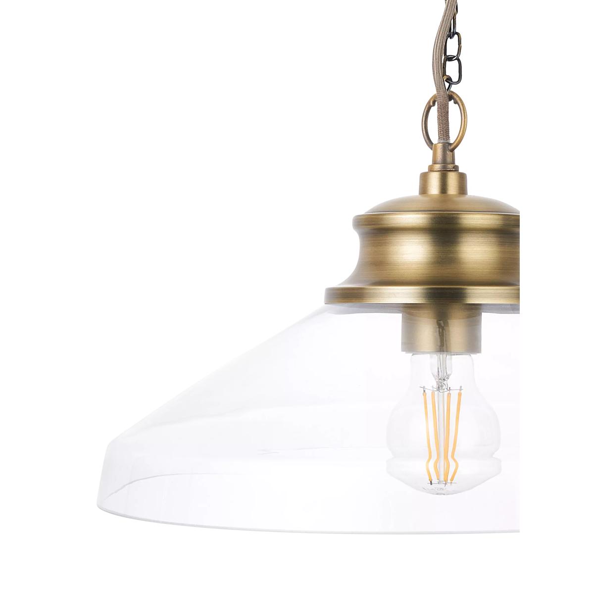 John Lewis Tula Small Pendant Ceiling Light, Clear/Brass – image 5